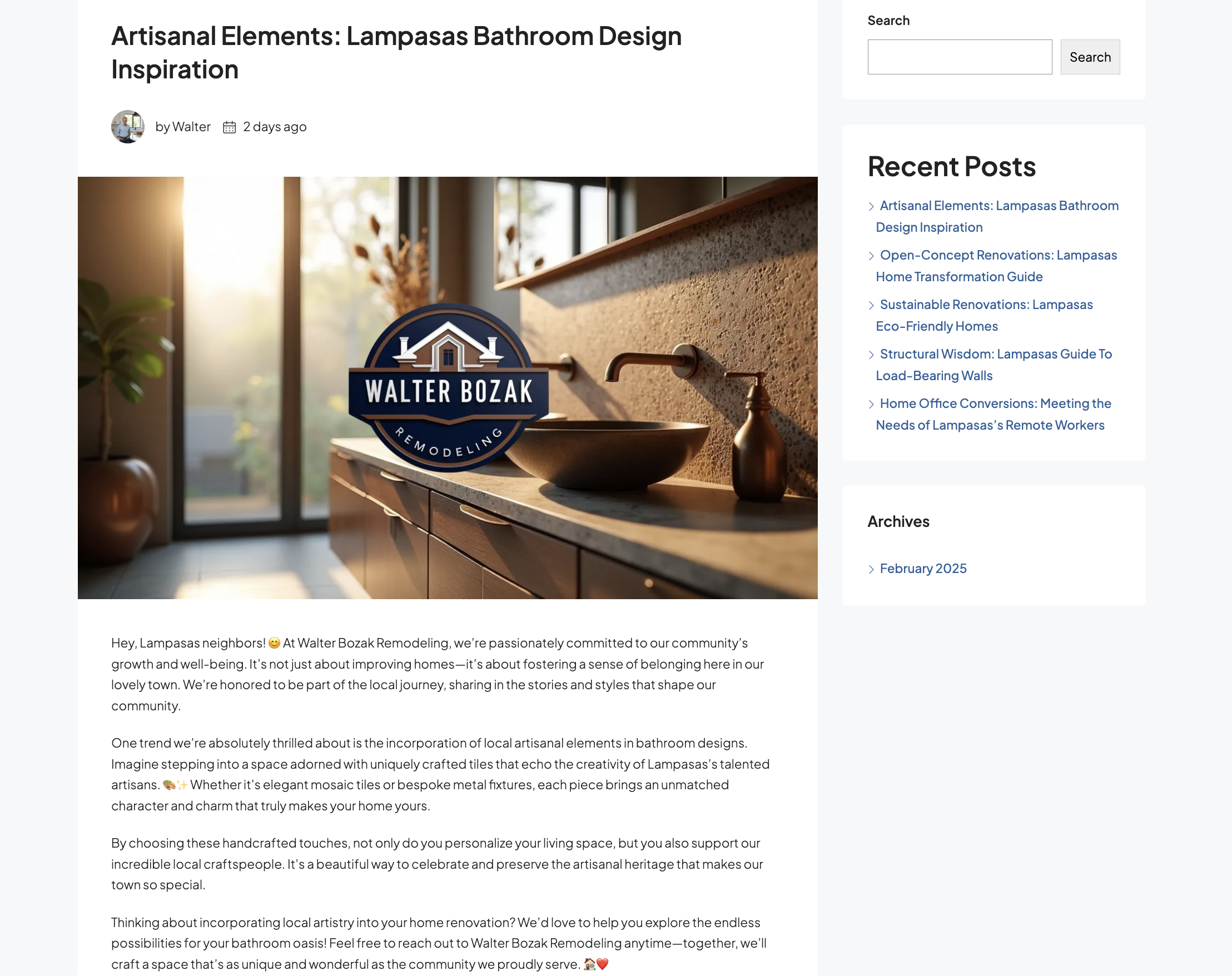 AISO optimized blog post from Walter Bozak Remodeling
